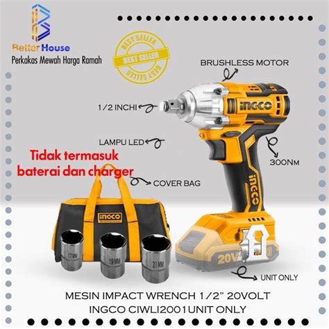 Jual Impact Wrench Cordless Buka Baut Roda Cordless Ingco Ciwli