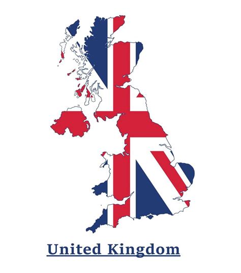 United Kingdom National Flag Map Design Illustration Of United Kingdom