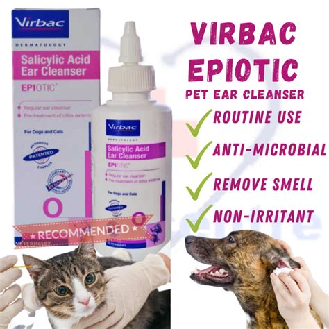 Virbac Epiotic Ear Cleaner 50ml 100ml Pet Drop Ubat Telinga Kucing