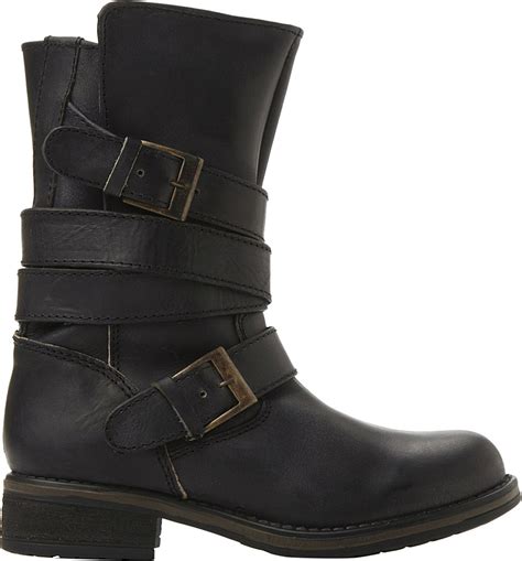 Lyst Steve Madden Kindell Leather Biker Boots In Black