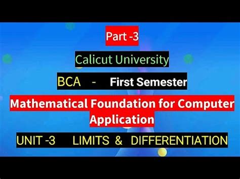 BCA First Semester Mathematical Foundation For Computer Applications