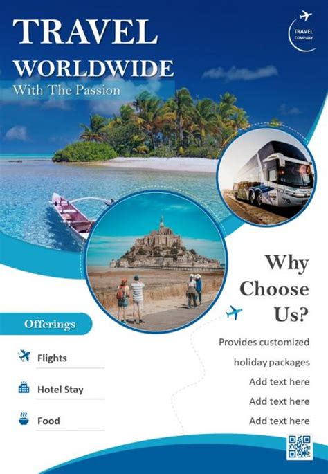 World Travel And Tourism Two Page Brochure Template Powerpoint Slides