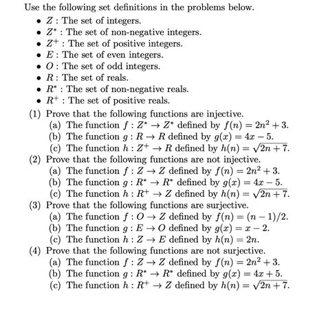 Solved Use The Following Set Definitions In The Problems