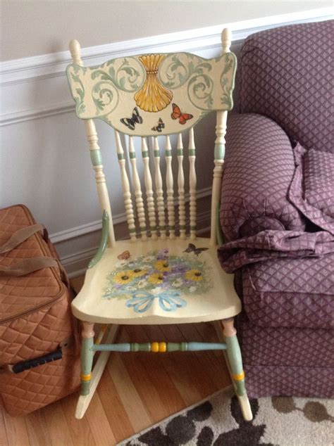 My Grandmas Hand Painted Rocking Chair So Cute Painted