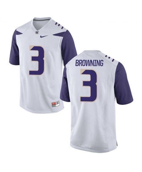 Washington Huskies White Jake Browning College Football Jersey - Bluefink