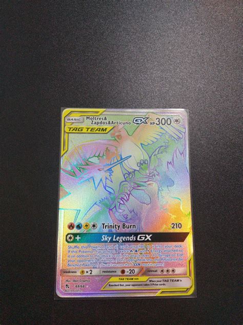 Pokemon Tcg Moltres Zapdos Articuno Tag Team Gx Hyper Rare Hidden