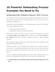 Powerful Onboarding Process Examples You Need To Try Docx
