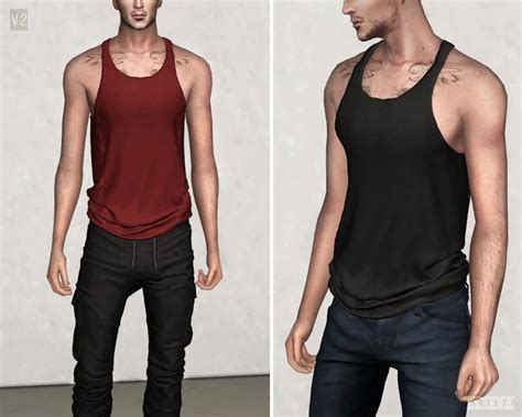 Sims 4 Cc Custom Content Clothing Gym Tank Top V2 Darte77