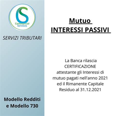 Certificazione Degli Interessi Di Mutuo Nella Dichiarazione Dei Rdditi