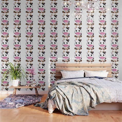 Cute cartoon cow Wallpaper by AAC Design | Society6