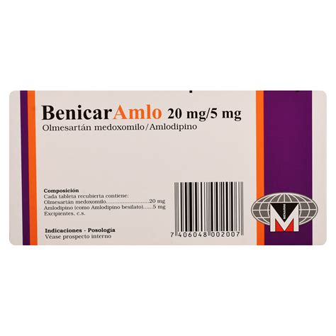 Comprar Benicar Amlo Menarini 205 Mg X 14 Tabletas Walmart Guatemala