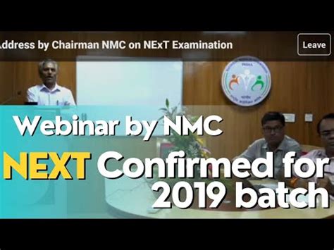 NMC Webinar On Next Address By Chairman NMC On NEXT Exam 26 June NEXT