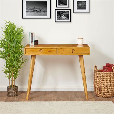 Solid Wood Console Table Scandi Style Cm Wide