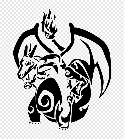 Pokemon negro y blanco charizard charmander tribal blanco mamífero