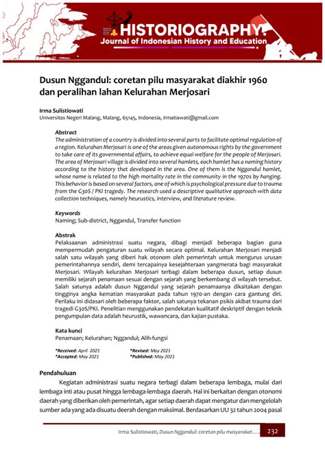 PDF DUSUN NGGANDUL CORETAN PILU MASYARAKAT DIAKHIR 1960 DAN