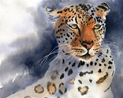 Rachels Studio Blog Wip Leopard Original Watercolor Painting