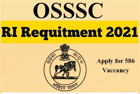 Osssc Ri Requitment 2021 In Odisha Odisha Ri Vacancy Ri Salary