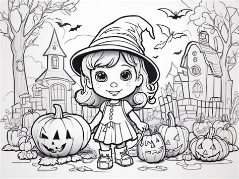 Premium AI Image | Black and white halloween illustration