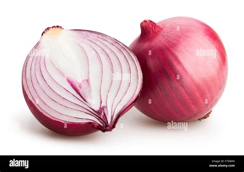 Red Onions Isolated Stock Photo Alamy