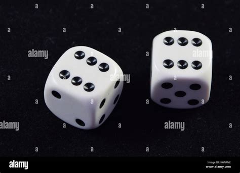 A Pair White Of Dice Showing Double Six Stock Photo Alamy