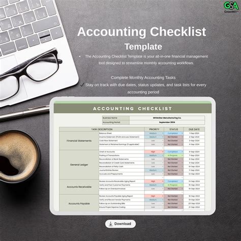 Accounting Checklist Aesthetic