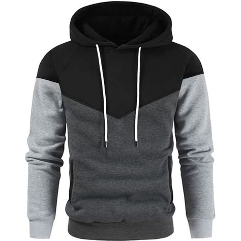 Sweat Homme Capuche Couleur Vives Pull De Manches Longues Poche Pour