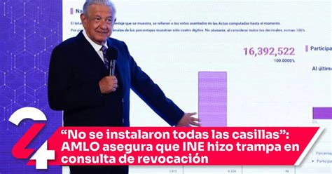 No Se Instalaron Todas Las Casillas AMLO Asegura Que INE Hizo Trampa