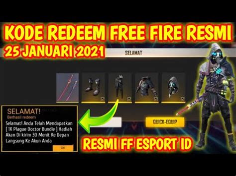 BURUAN COBA KODE REDEEM FREE FIRE TERBARU HARI INI 25 JANUARI 2021