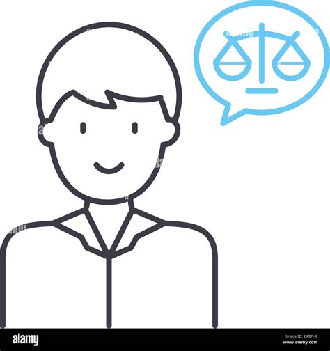 Legal Advice Line Icon Outline Symbol Vector Illustration Concept