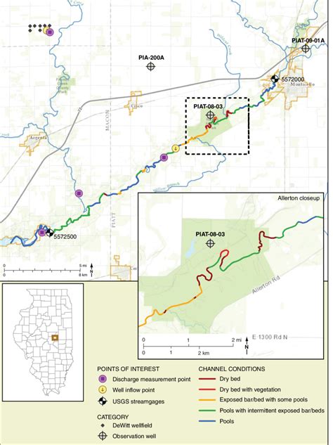 1 Locations Of The Mahomet Aquifer Dewitt Well Field Observation