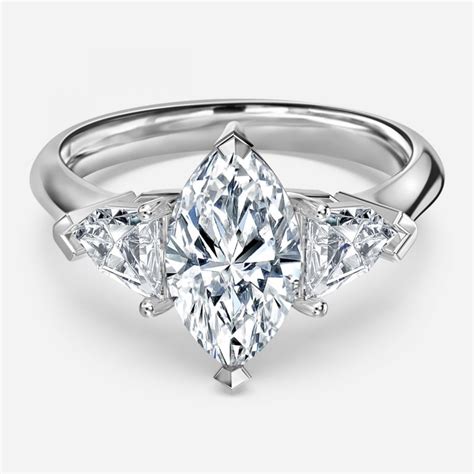 Treya Marquise Three Stone Lab Grown Diamond Engagement Ring