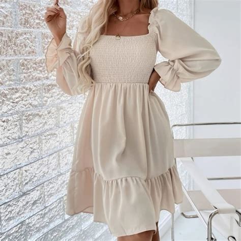 Delilah Wear Dresses New Square Neck Ruffled Hem Dress Poshmark