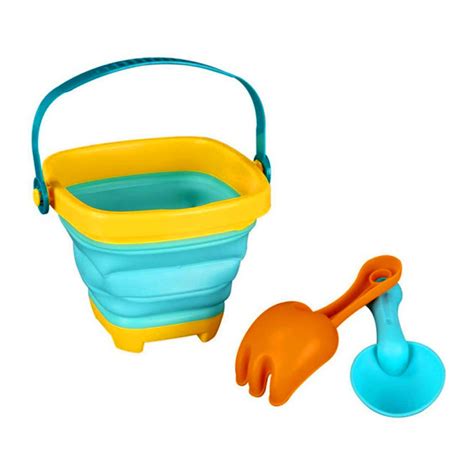 Set Juego de Playa Balde Plegable c Pala Rastrillo p Niños