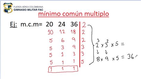 Ejemplo MÍnimo ComÚn MÚltiplo Entre Tres NÚmeros Youtube