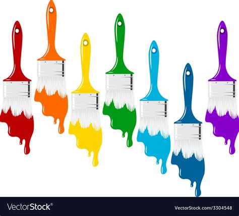 Color Paint Brush Royalty Free Vector Image Vectorstock