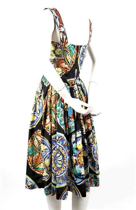 Dolce And Gabbana Sicilian Printed Cotton Dress At 1stdibs Sicilian Print Dress Sicilian