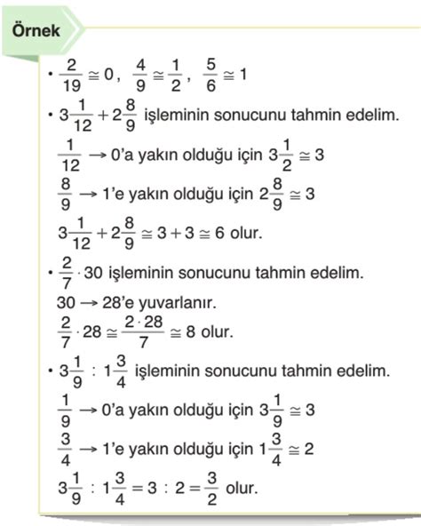 6 Sınıf Kesirlerle Yapılan İşlemlerin Sonucunu Tahmin Etme Konu Anlatımı