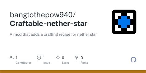 Github Bangtothepow940craftable Nether Star A Mod That Adds A