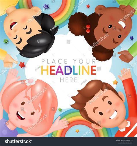 3d Vector Kids Banner Children Advertising Stock Vector Royalty Free