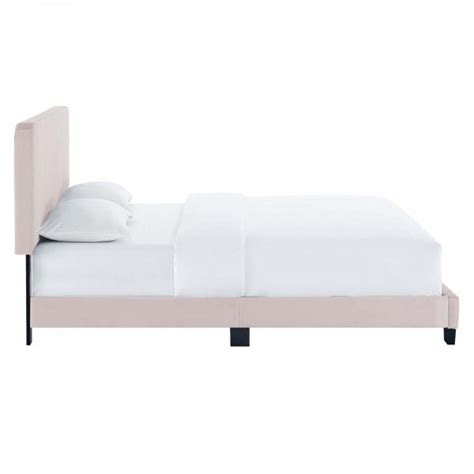 Celine Channel Tufted Performance Velvet Queen Platform Bed Pink By