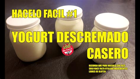 Yogurt Descremado Casero Sin Tacc Hacelo Facil Youtube