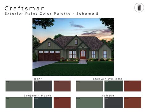 Craftsman Exterior Paint Color Palettes Exterior House Paint Colors