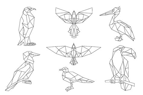 Geometric Birds Geometric Bird Geometric Animals Geometric