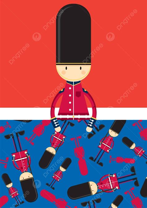 cartoon british queens guard cavalry army military vector cavalry