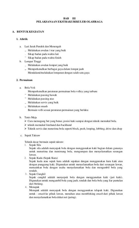 Program Ekskul Olahraga Sd