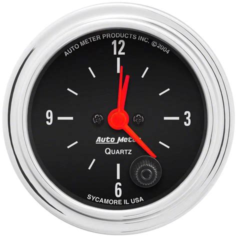 Auto Meter Ecklers Traditional Chrome Series 2 1 16 Inch 12 Hour Clock 2585