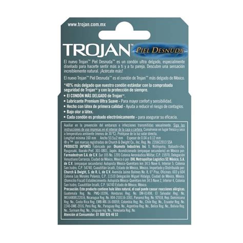 Condones Trojan Piel Desnuda Sensibilidad 3 Pzas Walmart