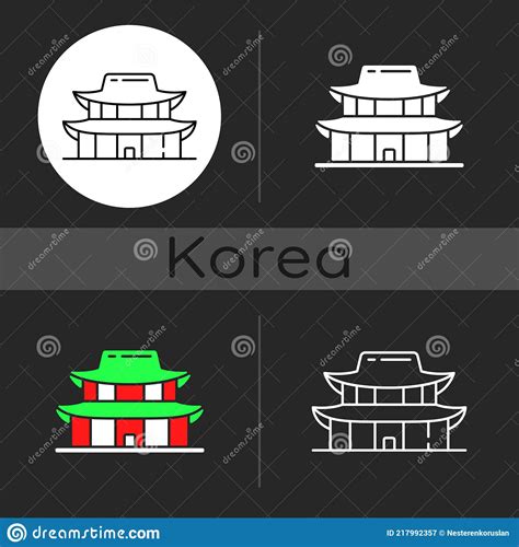 Gyeongbok Palace Dark Theme Icon Cartoon Vector Cartoondealer