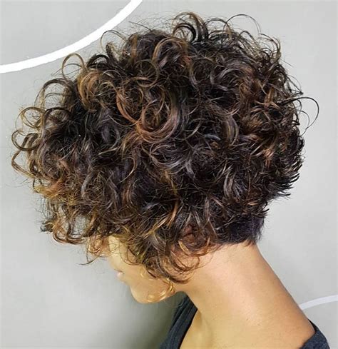 Short Stacked Bob With Voluminous Curls Wavy Bob Hairstyles Short Curly Bob Haircuts For Curly