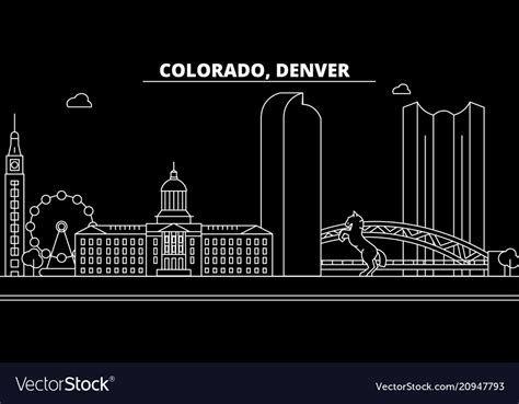 Denver silhouette skyline usa Royalty Free Vector Image